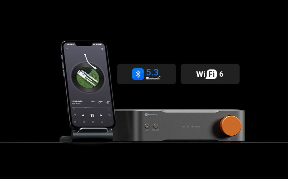 Strumieniowanie muzyki przez Fosi Audio S3 Wi-Fi 6 i Bluetooth 5.3